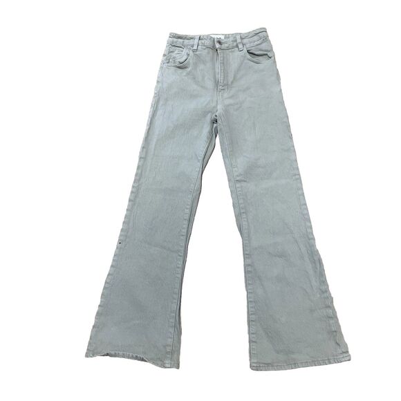 Rolla's Jeans Women 26 Eastcoast Crop Flare Light Green Sage High Rise Boho Pant - Picture 1 of 16